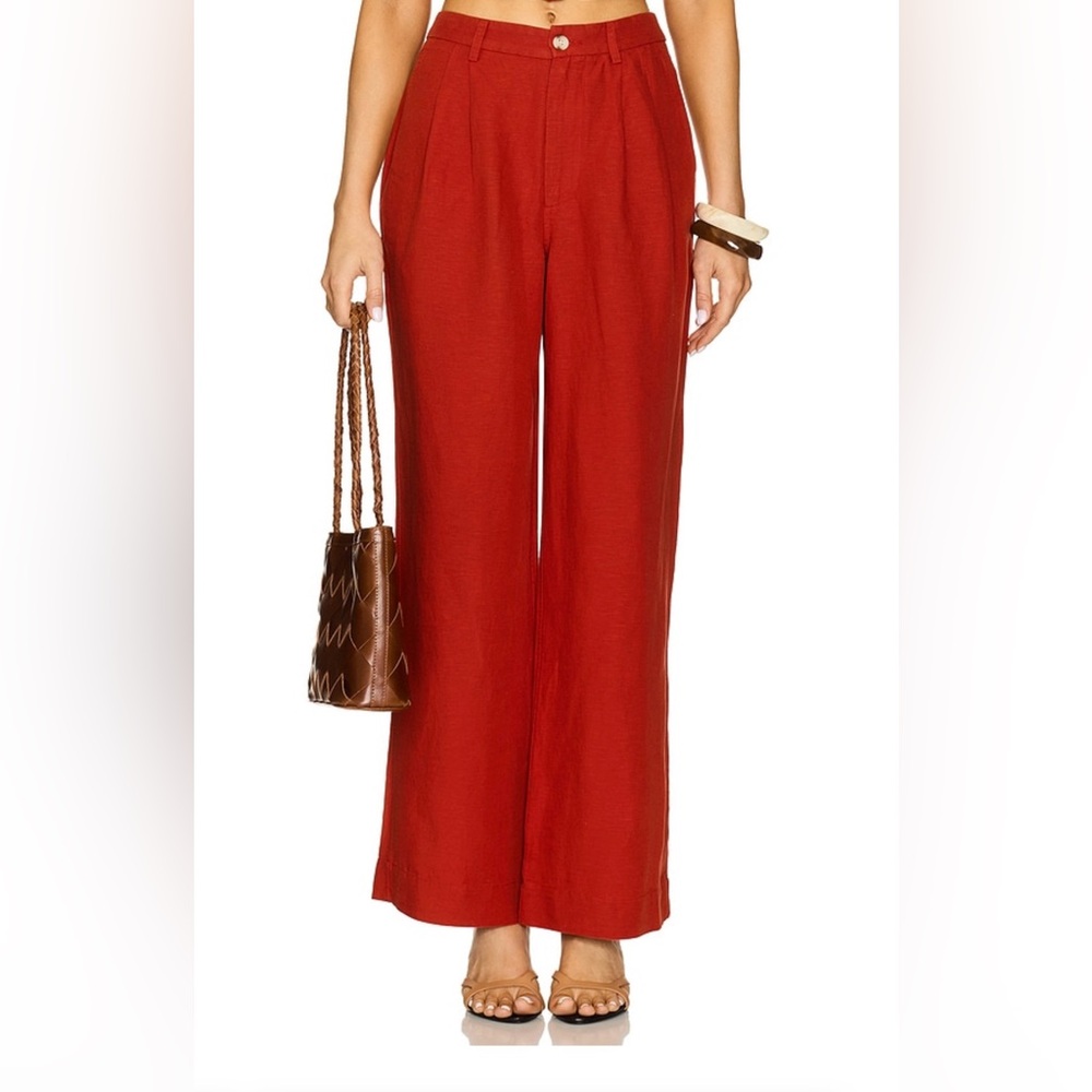 Onia Air Linen Pleated Trousers Size 4